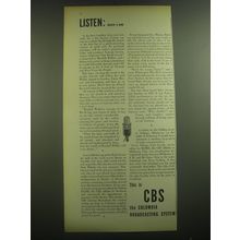 1946 CBS Columbia Broadcasting System Ad - Listen: March 9, 1946