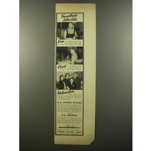 1954 United States Lines Ad - Mrs. John Jock McLean; Margaret Truman
