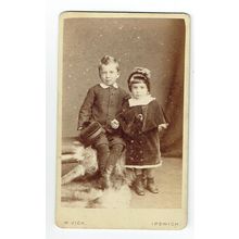 Victorian cdv photo two infants Ipswich photographer