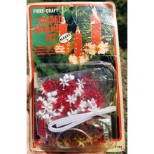 1979 Fibre-Craft Beaded Ornament Kit #9181 Wreath & Candle - MINT on Card