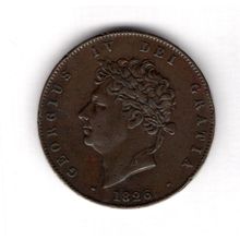 Great Britain. George IV. Halfpenny 1826. dy13103