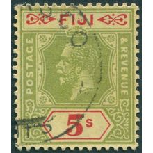 Fiji 1926 5s green & red on pale yellow Die II SG241 used