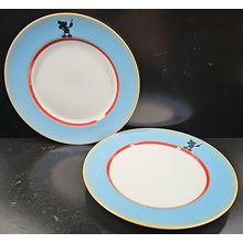 2 Pfaltzgraff Walt Disney Mickey Mouse Salad Plates Set Vintage Graves Retro Lot