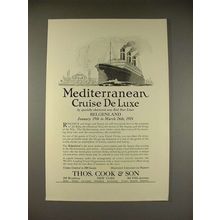 1923 Thos. Cook & Son Belgenland Cruise Ship Ad - Mediterranean