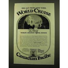 1925 Canadian Pacific Cruise Ad - World's Greatest