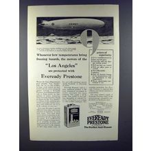 1928 Eveready Prestone Ad - USS Los Angeles Dirigible