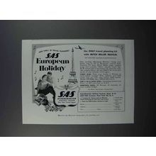 1955 SAS Airlines Ad - European Holiday
