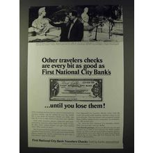 1966 City Bank Travelers Checks Ad
