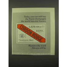 1975 Mumm's Champagne Ad - The Finest