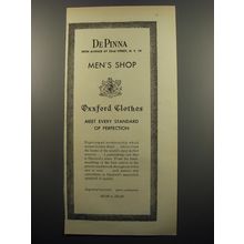 1950 De Pinna Oxford Clothes Ad - Meet every standard of perfection
