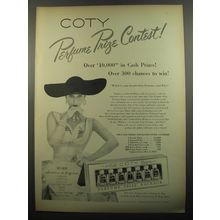 1951 Coty Perfume Ad - Coty Perfume Prize Contest!