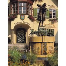 Malerisches Salzkammergut Rathaus St Gilgen Statue Austria Postcard