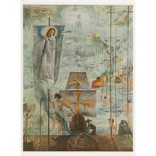 Salvador Dali Columbus Discovers America Painting Postcard