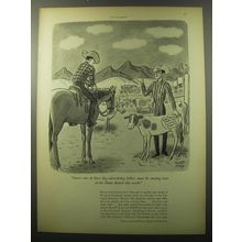 1960 Cincinnati Enquirer Magazine Ad - cartoon by Robert Day - Dude Ranch