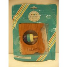BANNOR TOYS OREGON SHAPED WOODEN RATTLE "LOKEPA" NIP