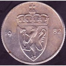 1982 Norway 50 Ore Coin