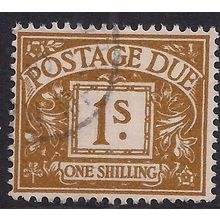 GB 1960 QE2 1/-d Ochre Postage Due Used SG D64 Wmk 179 ( H1087 )