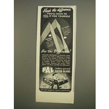 1944 Pal Hollow-Ground Razor Blades Ad - Here's the difference