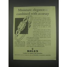 1949 Rolex ladies' watch Ad - Miniature elegance - combined with accuracy