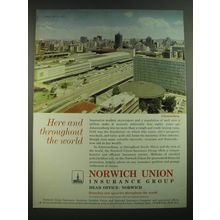 1968 Norwich Union Insurance Ad - Here and throughout the world Johannesburg