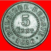 OCCUPATION by GERMANY: BELGIUM ★ 5 CENTIMES 1916! WARTIME ★LOW START★NO RESERVE