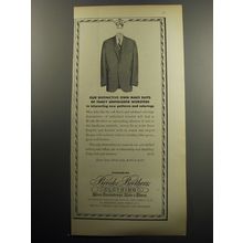 1957 Brooks Brothers Clothing Ad - Our distinctive own make suits of fancy
