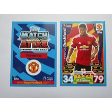 214. Marcus Rashford - Manchester United - Match Attax 2017/18 Football Card EF1