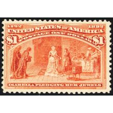 241, Mint FVF NH $1 Columbian With PFC Certificate * Stuart Katz