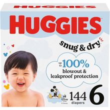 Huggies Size 6 Diapers, Snug & Dry Baby Diapers, Size 6 (35+ Lbs), 144 Count (2