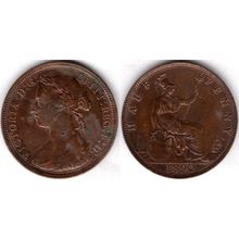 Great Britain. Victoria. Halfpenny 1890 polished. dy21970