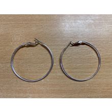 VINTAGE SILVER TONE METAL HOOP EARRINGS 5.13 GRAMS 4.5cm-WIDE (P3)