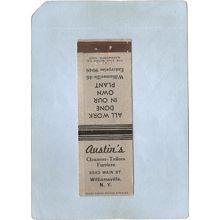 New York Williamsville Matchcover Austin's Cleaners-Tailors -Furriers 5543~2448