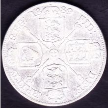 1889 Great Britain 1 Double Florin (4 Shillings) Silver Coin