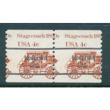1898Ab 4c Stagecoach Misperfed MNH Dry Gum Pair W0510