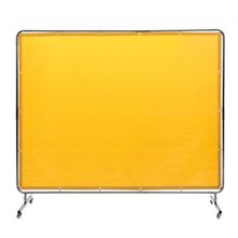 Welding Screen with Frame, 6' x 8' Welding Curtain Screen, Flame-Resistant V...