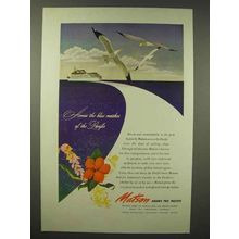 1945 Matson Cruise Ad - Across Blue Reaches of Pacific