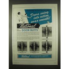 1954 National Manufacturing Ball Bearing Door Butts Ad