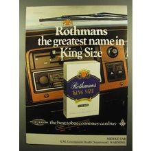 1978 Rothmans King Size Cigarettes Ad - Greatest Name