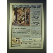 1989 Barnes & Noble Stackable Beechwood Bookshelves Ad