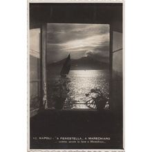 Napoli A Fenestella A Marechiaro Italy Ship RPC Postcard