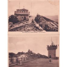 San Marino Le Tre Penne Torro Del Palazzo 2x Antique Postcard