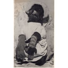 Dog Dressed in Fancy Dress Outfit Antique Comic Real Old Photo