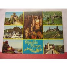 MULTIVIEW, BURGEN AN DER LIEBLICHEN MOSEL, GERMANY used postcard 1981 pm /