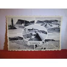 multiview, TEIGNMOUTH, DEVON used vintage postcard 1958 pm =