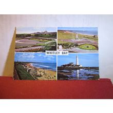 multiview WHITLEY BAY, NORTHUMBERLAND vintage unused postcard =