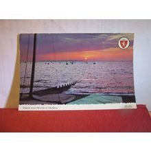 SUNSET, ISLE OF SHEPPEY, KENT used postcard by Elgate 1977 pm =