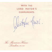 Christopher Leaver 1980s London Mayor Official Hand Signed Autograph