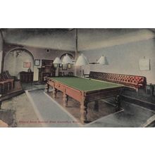 Billiard Snooker Room Dolcoed Hotel Llanwrtyd Wales Old Postcard