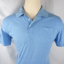 George Men's Light Blue Shirt Sleeve Polo Shirt W/Pocket Size Large 42-44