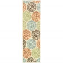 2' X 8' Beige Indoor Outdoor Area Rug
